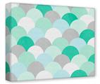 Gallery Wrapped 11x14x1.5  Canvas Art - Brushed Circles Seafoam