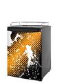 Kegerator Skin - Halftone Splatter White Orange (fits medium sized dorm fridge and kegerators)