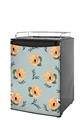 Kegerator Skin - Poppy Orange Light Blue (fits medium sized dorm fridge and kegerators)