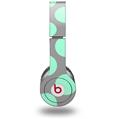 WraptorSkinz Skin Decal Wrap compatible with Beats Solo HD (Original) Kearas Polka Dots Mint And Gray (HEADPHONES NOT INCLUDED)
