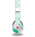 WraptorSkinz Skin Decal Wrap compatible with Beats Solo HD (Original) Brushed Circles Seafoam (HEADPHONES NOT INCLUDED)