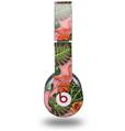 WraptorSkinz Skin Decal Wrap compatible with Beats Solo HD (Original) Famingos and Flowers Pink (HEADPHONES NOT INCLUDED)