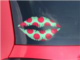 Lips Decal 9x5.5 Kearas Polka Dots Pink And Blue