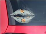 Lips Decal 9x5.5 Poppy Orange Light Blue