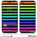 iPhone 4S Decal Style Vinyl Skin - Stripes Rainbow