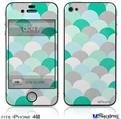iPhone 4S Decal Style Vinyl Skin - Brushed Circles Seafoam