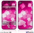 iPhone 4S Decal Style Vinyl Skin - Bokeh Squared Hot Pink