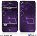 iPhone 4S Decal Style Vinyl Skin - Bokeh Music Purple