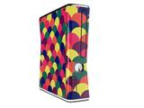 Brushed Cirlces Multi Dark Decal Style Skin for XBOX 360 Slim Vertical