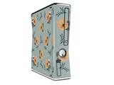 Poppy Orange Light Blue Decal Style Skin for XBOX 360 Slim Vertical