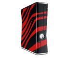 Zebra Red Decal Style Skin for XBOX 360 Slim Vertical