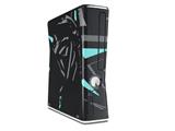 Baja 0023 Neon Teal Decal Style Skin for XBOX 360 Slim Vertical