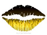 Fire Flames Yellow - Kissing Lips Fabric Wall Skin Decal measures 24x15 inches