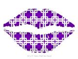 Boxed Purple - Kissing Lips Fabric Wall Skin Decal measures 24x15 inches