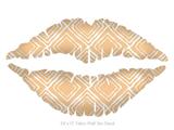 Wavey Peach - Kissing Lips Fabric Wall Skin Decal measures 24x15 inches