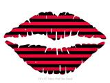 Stripes Red - Kissing Lips Fabric Wall Skin Decal measures 24x15 inches