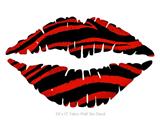 Zebra Red - Kissing Lips Fabric Wall Skin Decal measures 24x15 inches