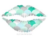 Brushed Circles Seafoam - Kissing Lips Fabric Wall Skin Decal measures 24x15 inches