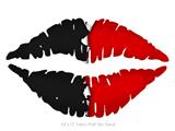 Ripped Colors Black Red - Kissing Lips Fabric Wall Skin Decal measures 24x15 inches