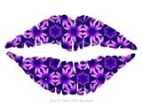 Daisies Purple - Kissing Lips Fabric Wall Skin Decal measures 24x15 inches