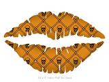 Halloween Skull and Bones - Kissing Lips Fabric Wall Skin Decal measures 24x15 inches