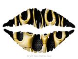 Metal Flames Yellow - Kissing Lips Fabric Wall Skin Decal measures 24x15 inches