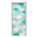 Brushed Circles Seafoam Door Skin (fits doors up to 34x84 inches)