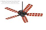 Squared Red Dark - Ceiling Fan Skin Kit fits most 52 inch fans (FAN and BLADES SOLD SEPARATELY)