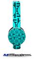 Skull Patch Pattern Blue Decal Style Skin (fits Sol Republic Tracks Headphones - HEADPHONES NOT INCLUDED) 