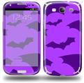 Deathrock Bats Purple - Decal Style Skin (fits Samsung Galaxy S III S3)