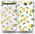 Lemon Leaves White - Decal Style Skin (fits Samsung Galaxy S III S3)