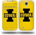 Iowa Hawkeyes 04 Black on Gold - Decal Style Skin (fits Samsung Galaxy S IV S4)