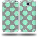 Kearas Polka Dots Mint And Gray - Decal Style Skin (fits Samsung Galaxy S IV S4)