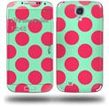 Kearas Polka Dots Pink And Blue - Decal Style Skin (fits Samsung Galaxy S IV S4)