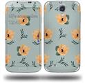 Poppy Orange Light Blue - Decal Style Skin (fits Samsung Galaxy S IV S4)