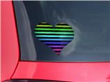 Stripes Rainbow - I Heart Love Car Window Decal 6.5 x 5.5 inches