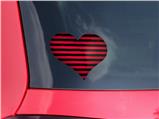 Stripes Red - I Heart Love Car Window Decal 6.5 x 5.5 inches