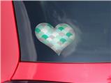 Brushed Circles Seafoam - I Heart Love Car Window Decal 6.5 x 5.5 inches