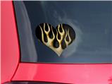 Metal Flames Yellow - I Heart Love Car Window Decal 6.5 x 5.5 inches